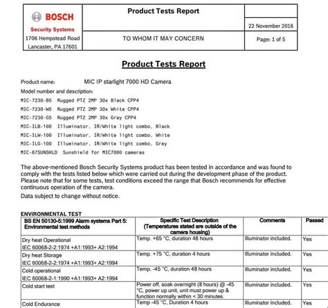 holiday test report sample